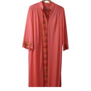 Gossard Artemis Vintage Coral Floral Robe & Nightgown Set Medium